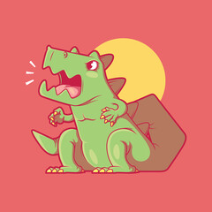 Madzilla Monster character vector illustration. Halloween, cute, funny design concept.