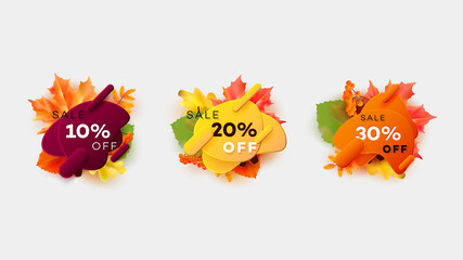 Autumn sale. Liquid vector banner.
