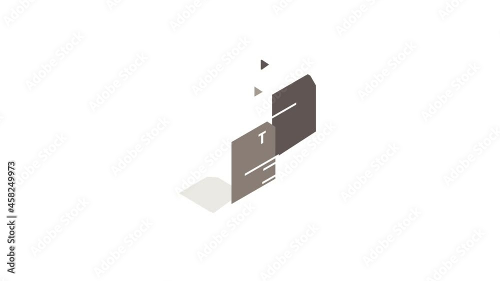 Poster document file format txt icon animation isometric best object on white backgound