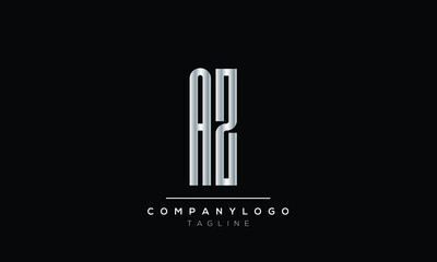 Abstract Letter Initial AZ ZA Vector Logo Design Template