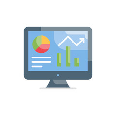 Business Dashboard vector flat icon style illustration. EPS 10 file