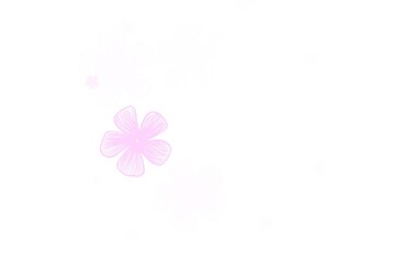 Light Pink vector natural artwork with flowers.
