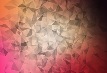 Light Red, Yellow vector shining triangular layout.