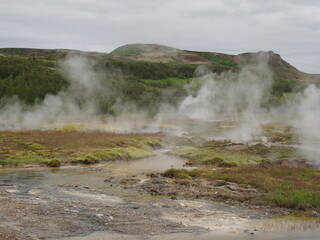 One of the highlights of the “Golden Circle” tour from Reykjavik are the geysers of the high-temperature area of Haukadalur, Iceland