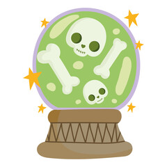 crystal ball with skulls