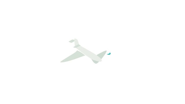 Passenger plane icon animation isometric best object on white backgound