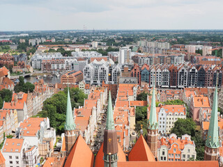 Naklejka na ściany i meble Poland Gdansk town view form Basilica of St. Mary