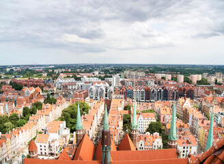 Fototapeta na wymiar Poland Gdansk town view form Basilica of St. Mary