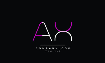 
Abstract Letter Initial AX XA  Vector Logo Design Templat