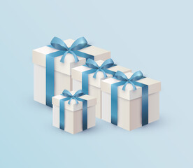 3d realistic presents. Vector illustration