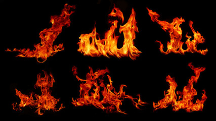Flame Flame Texture For Strange Shape Fire Background Flame meat that is burned from the stove or...