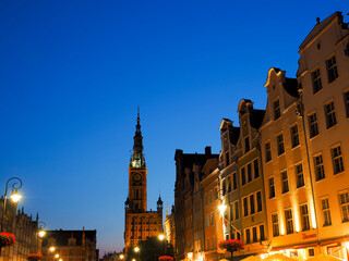 Fototapeta na wymiar Town view in Poland Gdansk at night