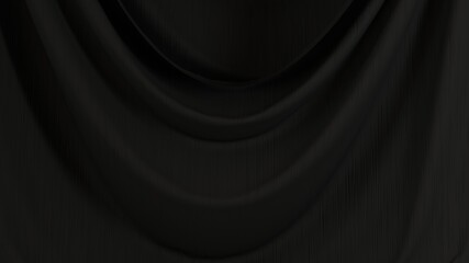 黒いシルクの高級感ある布背景素材。ラグジュアリなデザインや富裕層向けのデザインに