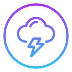 Cloudy thunderbolt icon