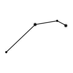 Hand drawn Aries constellation celestial space. Zodiac horoscope symbol, star astrology, astrology sign, icon. Vector sketch illustration isolated on white background