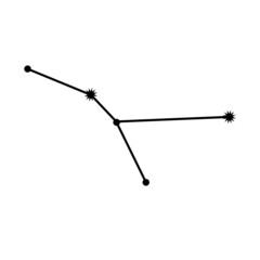 Hand drawn Cancer constellation celestial space. Zodiac horoscope symbol, star astrology, astrology sign, icon. Vector sketch illustration isolated on white background