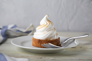 Cupcake. Sweet dessert with cream