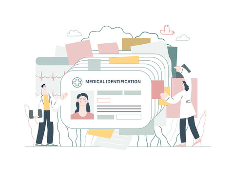 Medical id card, health card - medical insurance illustration