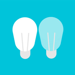 Bulb idea vector design on blue background. Bulb icon.