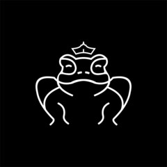 frog king logo design , frog king  logo design element Vector Image , king frog  logo design Vector Image ,logo frog line 