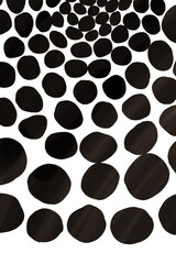 Abstract arrangements, elements, textures, modern print, black bubbles