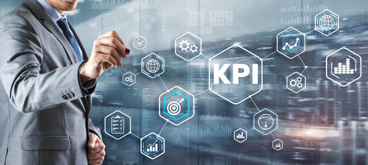 KPI Key Performance Indicator Business Internet Technology Concept on Virtual Screen