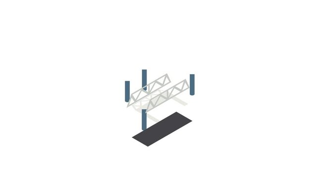 Road bridge icon animation isometric best object on white backgound