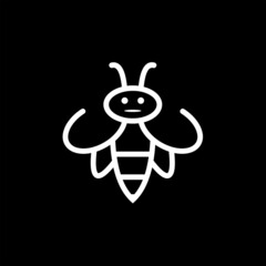 bee  logo design element  Vector Image , logo bee abstract , logo bee line icon 