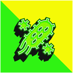 Bacteria Green and yellow modern 3d vector icon logo