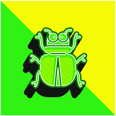 Beetle Green and yellow modern 3d vector icon logo