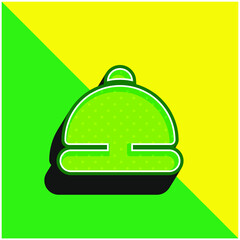 Bell Ring Green and yellow modern 3d vector icon logo