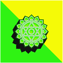 Anahata Green and yellow modern 3d vector icon logo