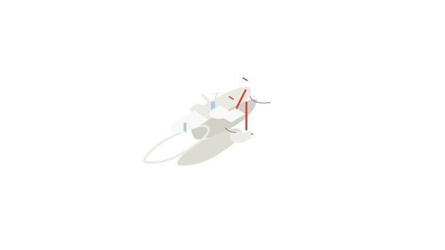 Yacht icon animation isometric best object on white backgound