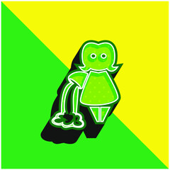 Aquarius Zodiac Symbol Of Female Water Carrier Green and yellow modern 3d vector icon logo