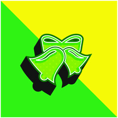 Bells Green and yellow modern 3d vector icon logo