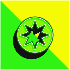 Bahai Green and yellow modern 3d vector icon logo