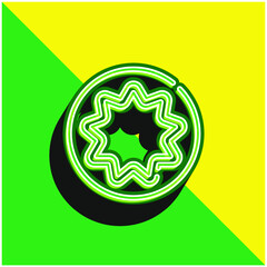 Bahaism Green and yellow modern 3d vector icon logo