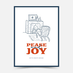 Hand drawn christmas cards or poster