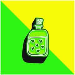 Bottle Green and yellow modern 3d vector icon logo