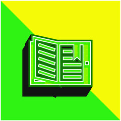 Book Green and yellow modern 3d vector icon logo