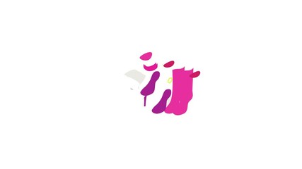Female pink high boots icon animation isometric best object on white backgound - Powered by Adobe