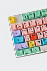 colour keyboard containing keywords
