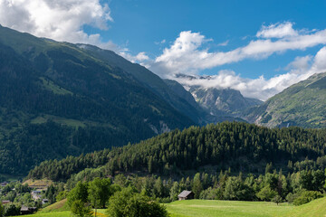 Landscape by the village Ernen with Wannenhorn group in background