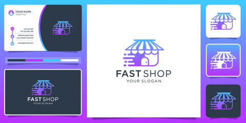 inspiration fast shop logo. modern store logo with fast concept design. fast shop logo for your company, modern, technology.