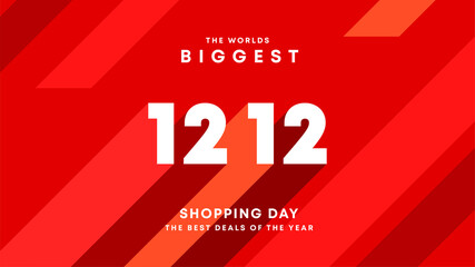 World Biggest Shopping Festival Big Sale 11-11 and 12-12 Abstract Modern Banner Design Vector Editable Template  