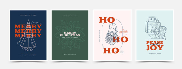 Hand drawn christmas cards or poster