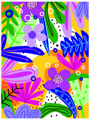Fototapeta na wymiar Botanical leaves flower colorful icon background vector illustration.