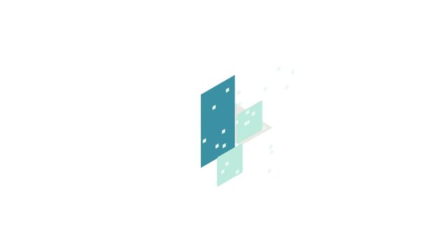 Film strip icon animation isometric best object on white backgound