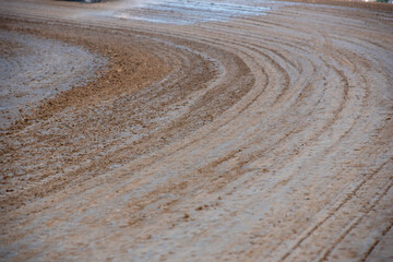 race track turn dirt