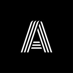Round Three Lines Letter Logotype A